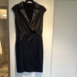 Love Moschino Black Embellished Ruched Mini Dress